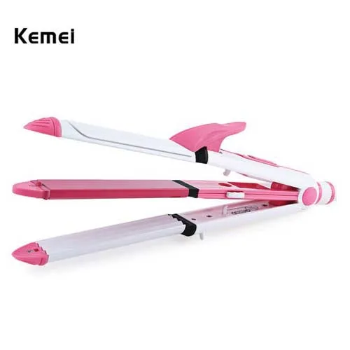 Kemei KM-1213 Professional Multifunction 3 In 1 Electric Ceramic Iron Wave Hair Curler Straighter
