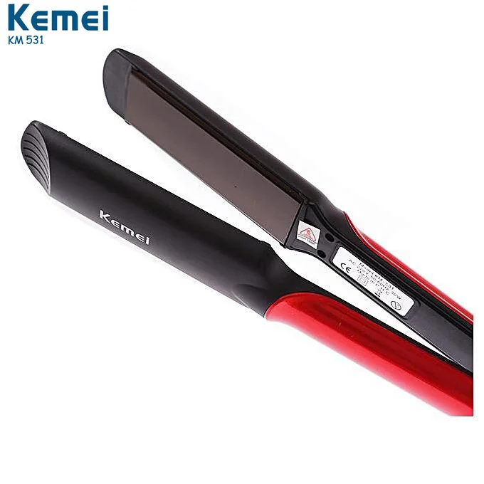 Kemei KM-531 Professional Hair Straightener - Black and Red