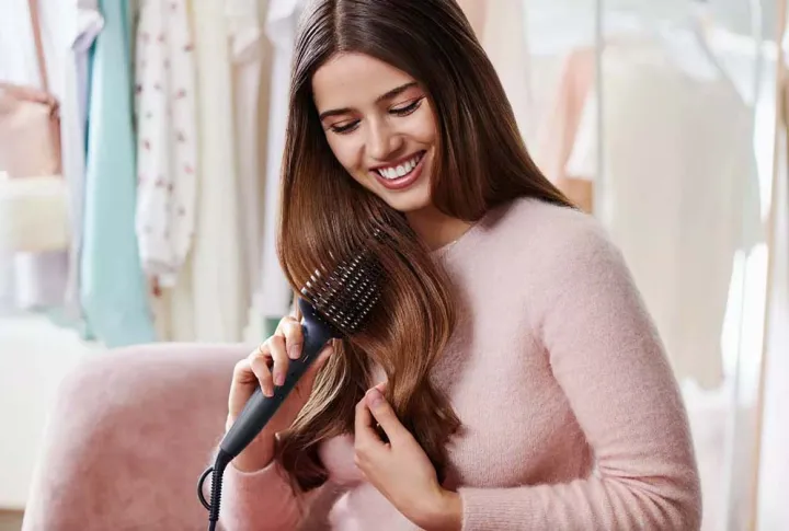 Philips BHH885/10 Style Care Essential Heated Straightening Brush for Women