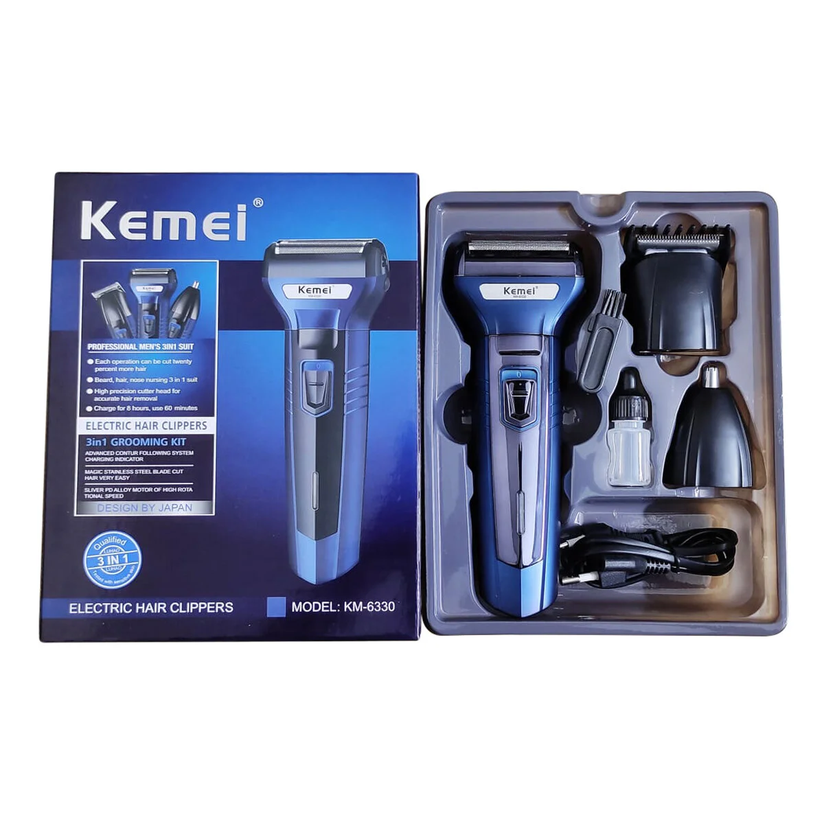 Kemei KM-6330 Grooming Kit 3 in 1 Shaver Trimmer for Men