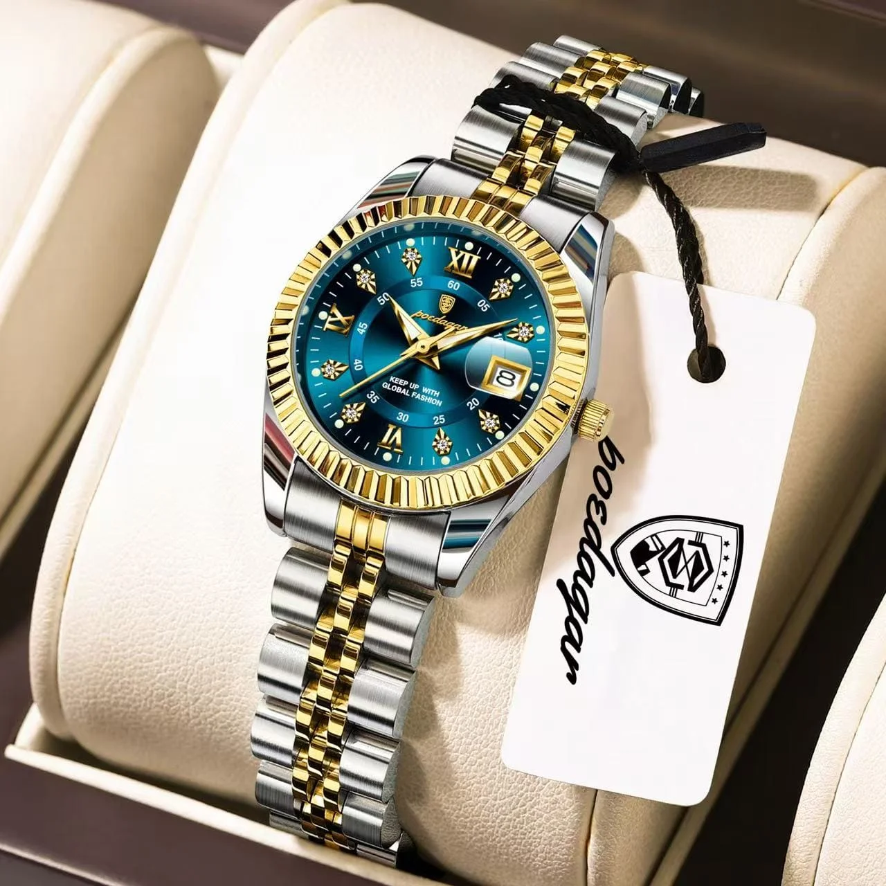 POEDAGAR 910 Luxury Ladies Watch Stainless Steel Quartz Elegant Watch for Women - Women's Watches Girl - Watch
