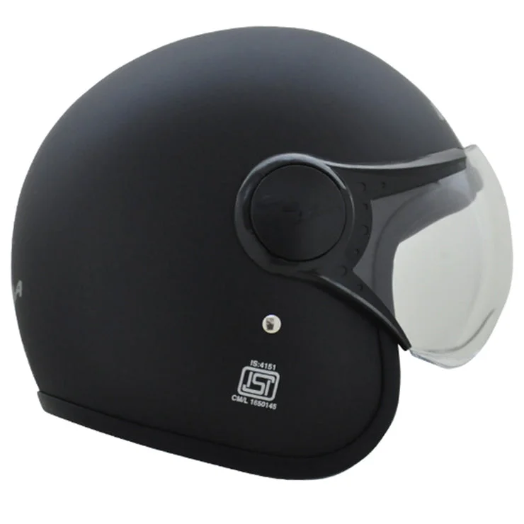 Vega Jeet Matt Black Half Face Helmet