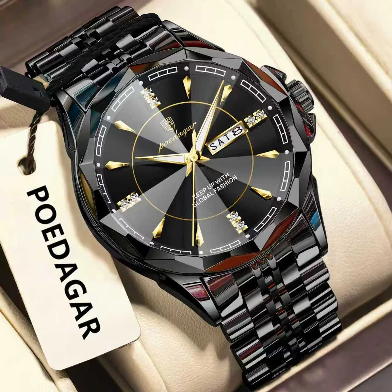 POEDAGAR 698 Luxury Quartz Stainless Steel Men's Watch