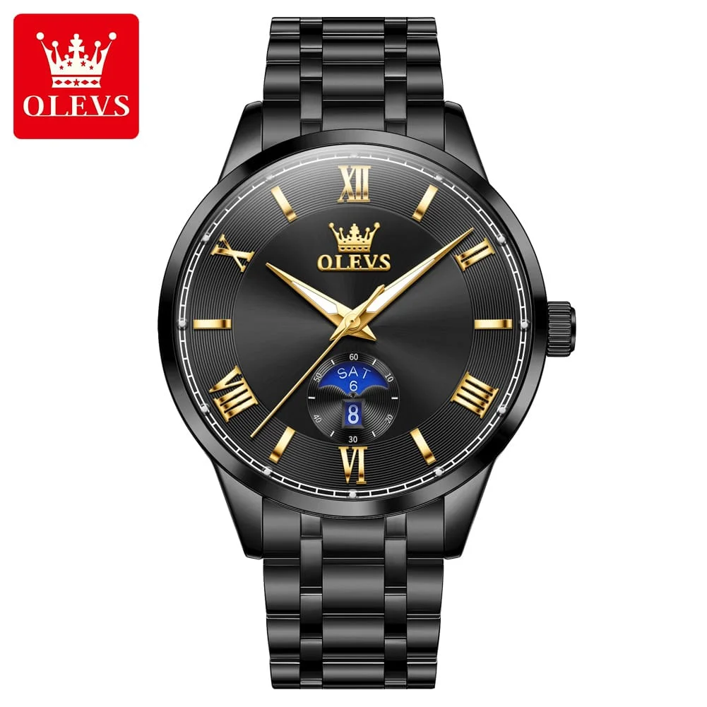 Olevs 3646 Stainless Steel Analog Wrist Watch For Men