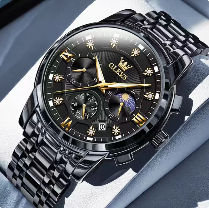 Olevs 2951 Stainless Steel Chronograph Wrist Watch For Men