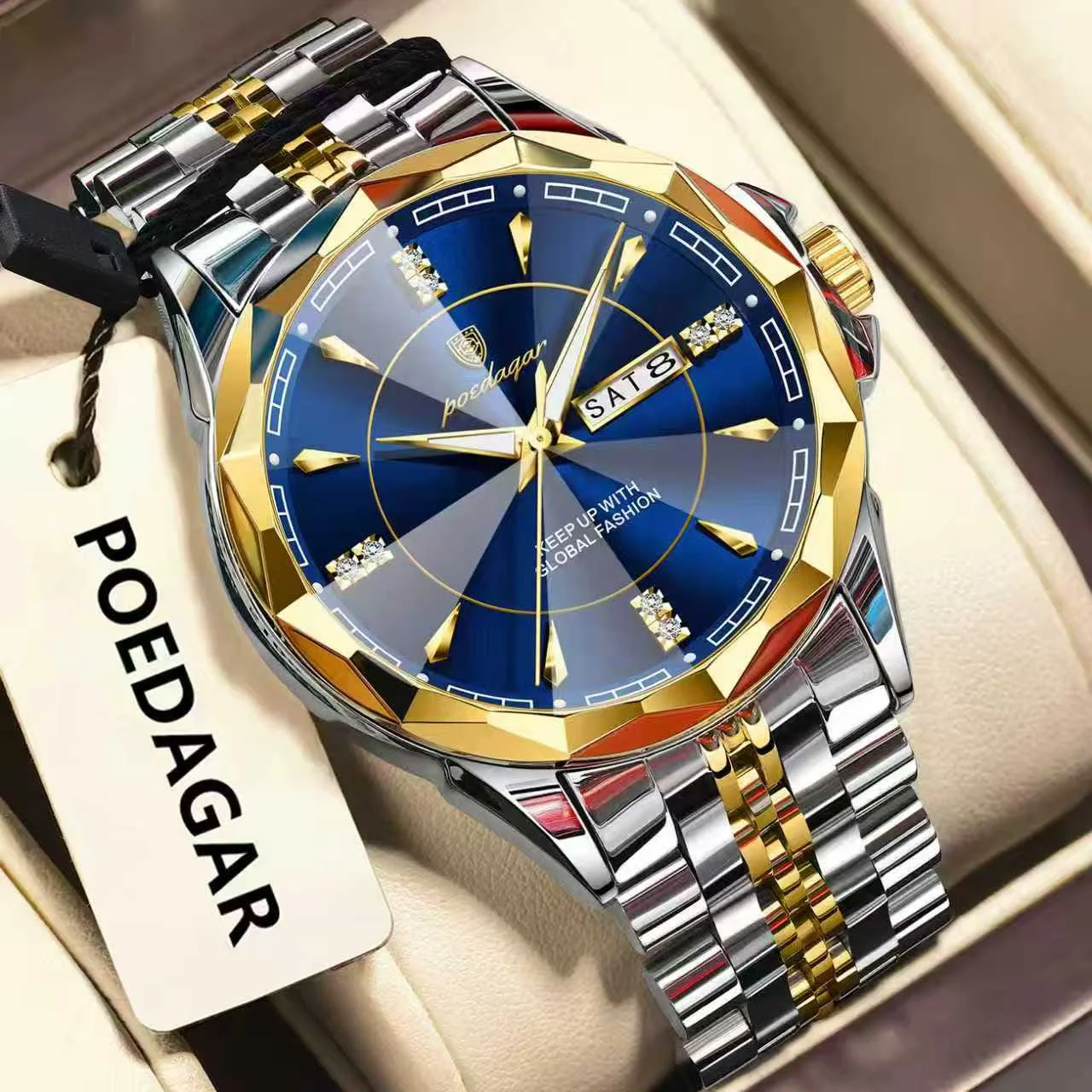 POEDAGAR 698 Luxury Quartz Stainless Steel Men's Watch