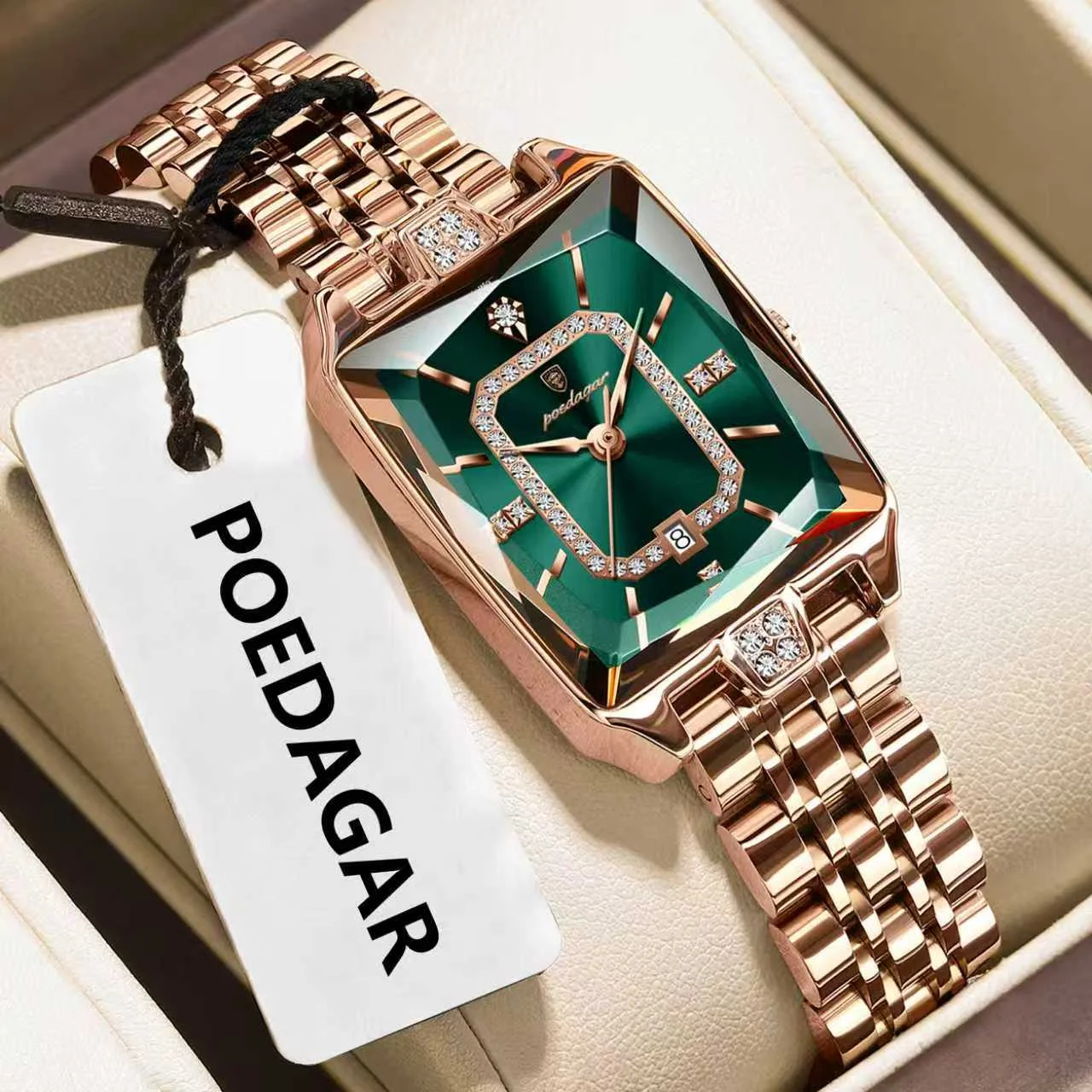 Poedagar 785 Diamond Rectangle Women's Watch