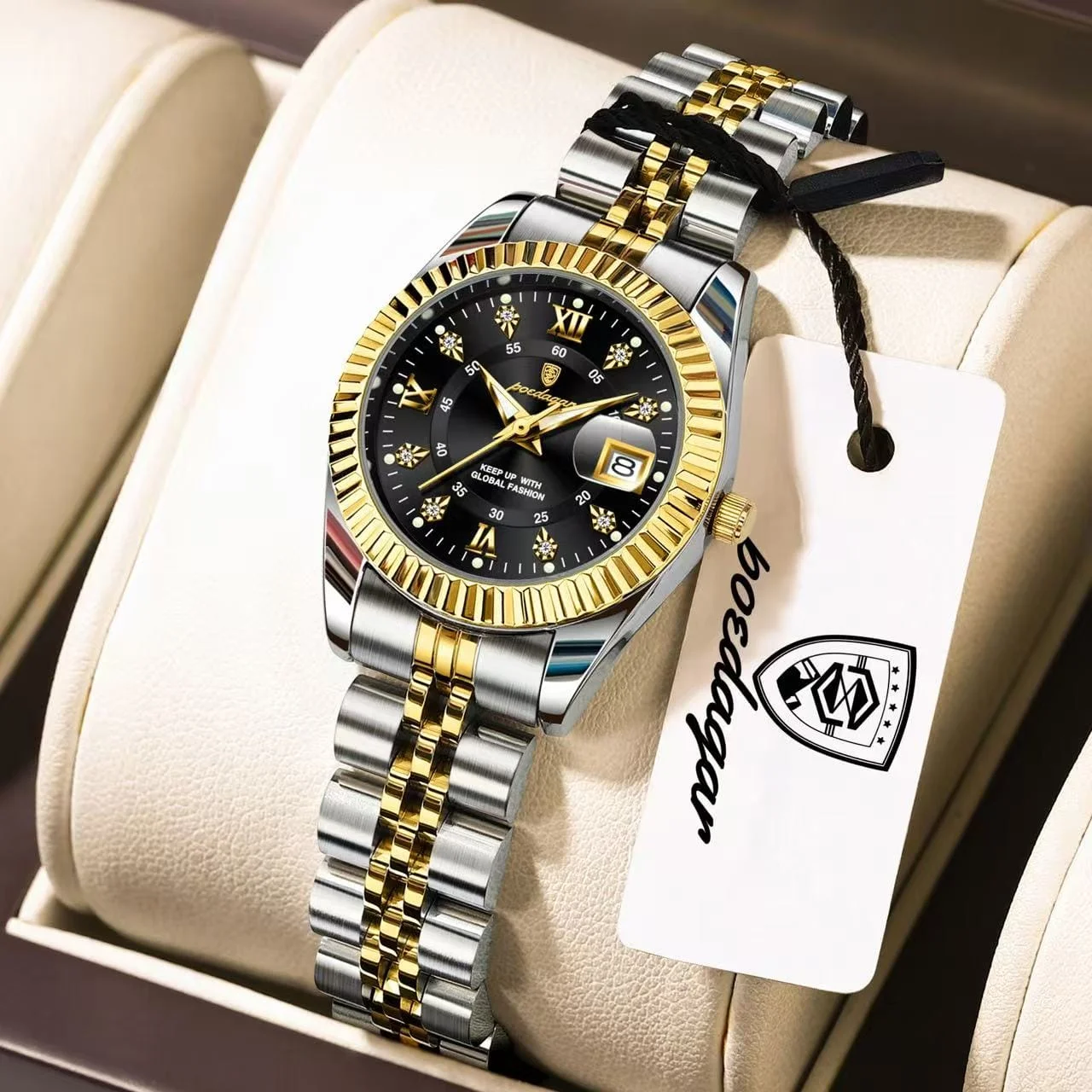 POEDAGAR 910 Luxury Ladies Watch Stainless Steel Quartz Elegant Watch for Women - Women's Watches Girl - Watch