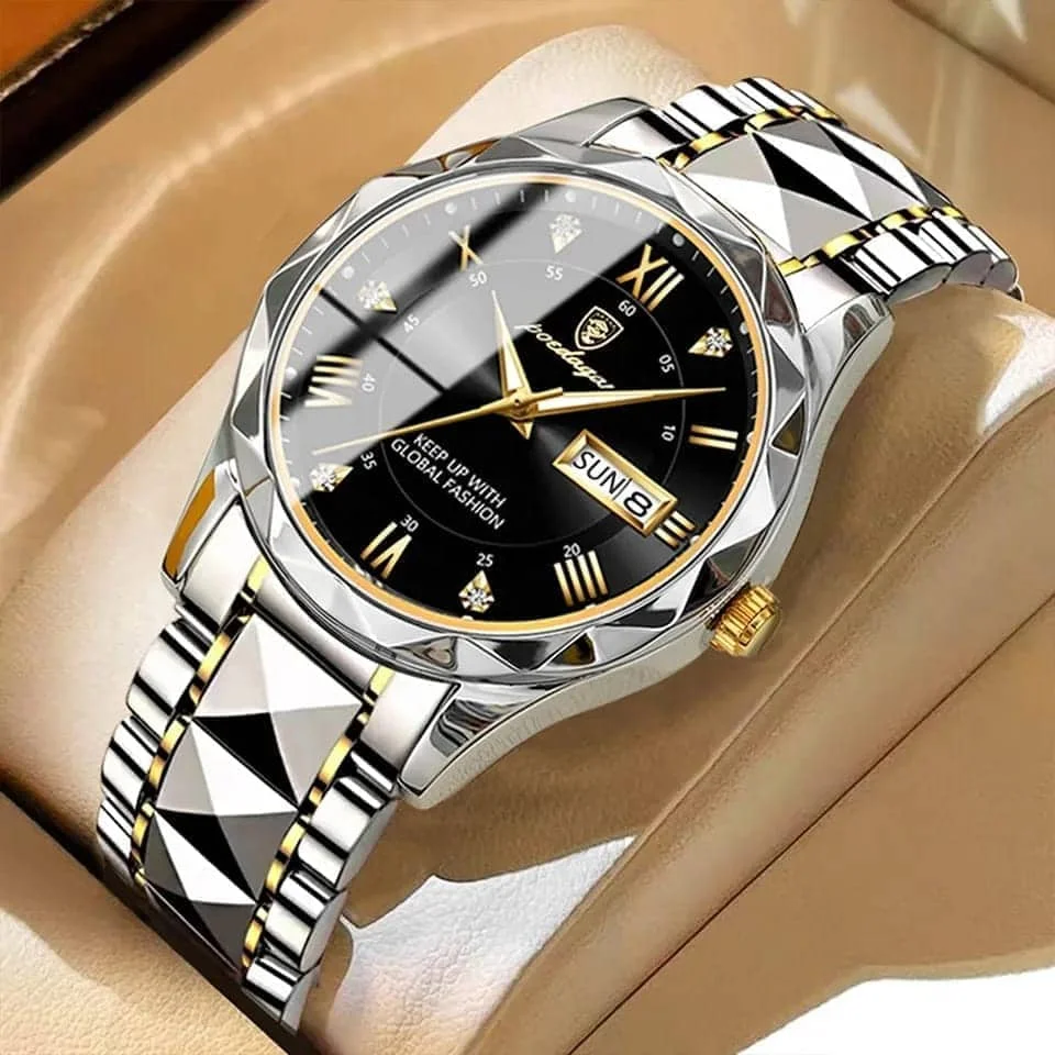 Poedagar 615 Luxury Two-Tone Stainless Steel Waterproof Men’s Watch