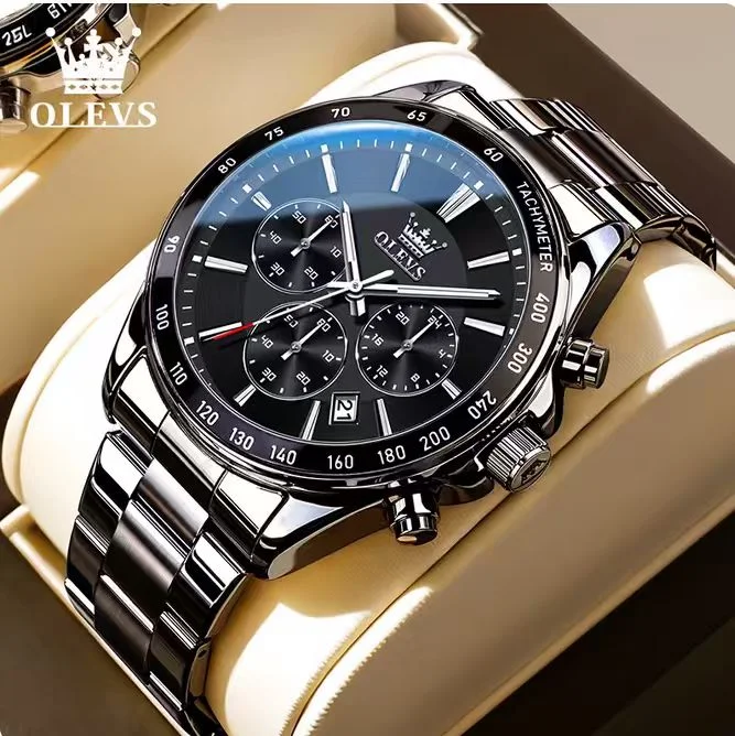 Olevs 2979 Stainless Steel Chronograph Wrist Watch For Men