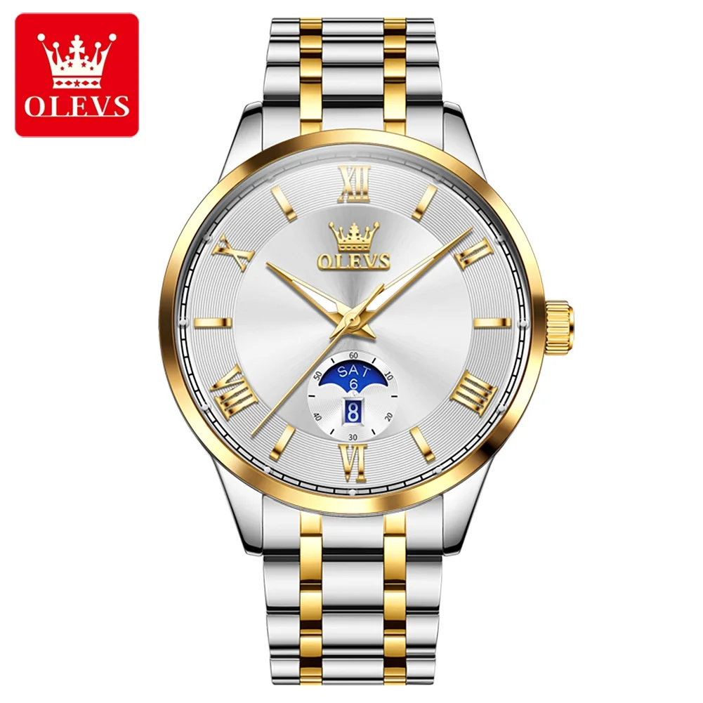 Olevs 3646 Stainless Steel Analog Wrist Watch For Men