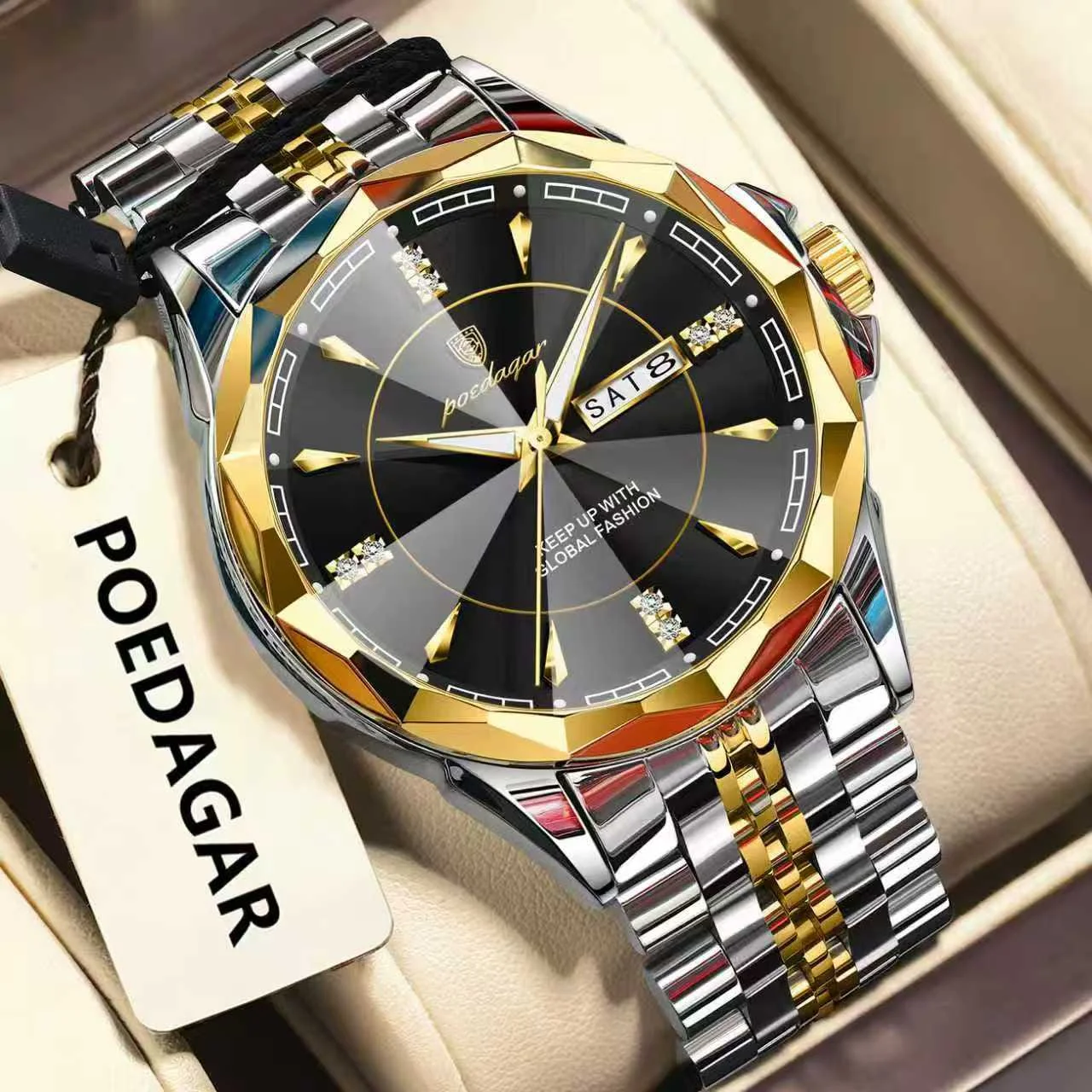 POEDAGAR 698 Luxury Quartz Stainless Steel Men's Watch