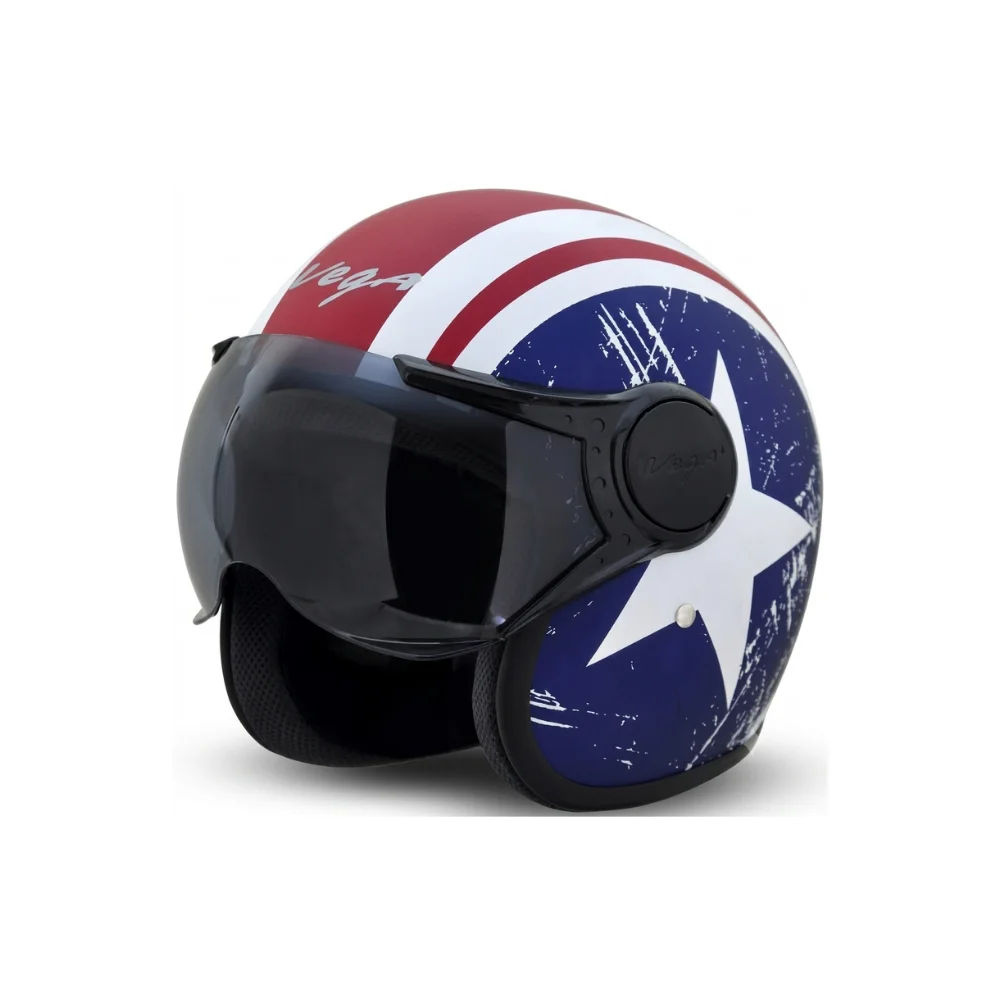 Vega Jeet M Blue Star Half Face Bike Helmet