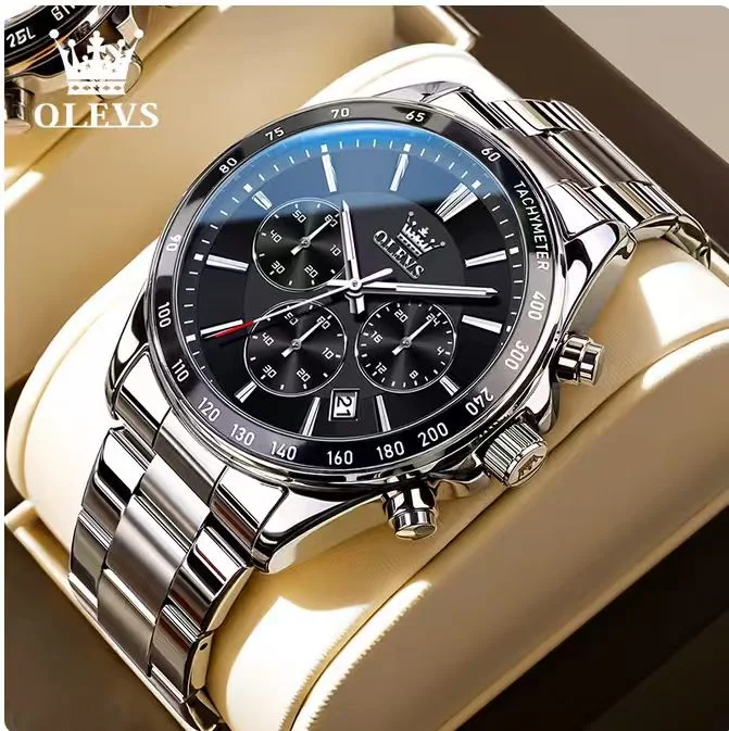 Olevs 2979 Stainless Steel Chronograph Wrist Watch For Men