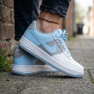 Men’s Premium White Sky Blue Sneakers