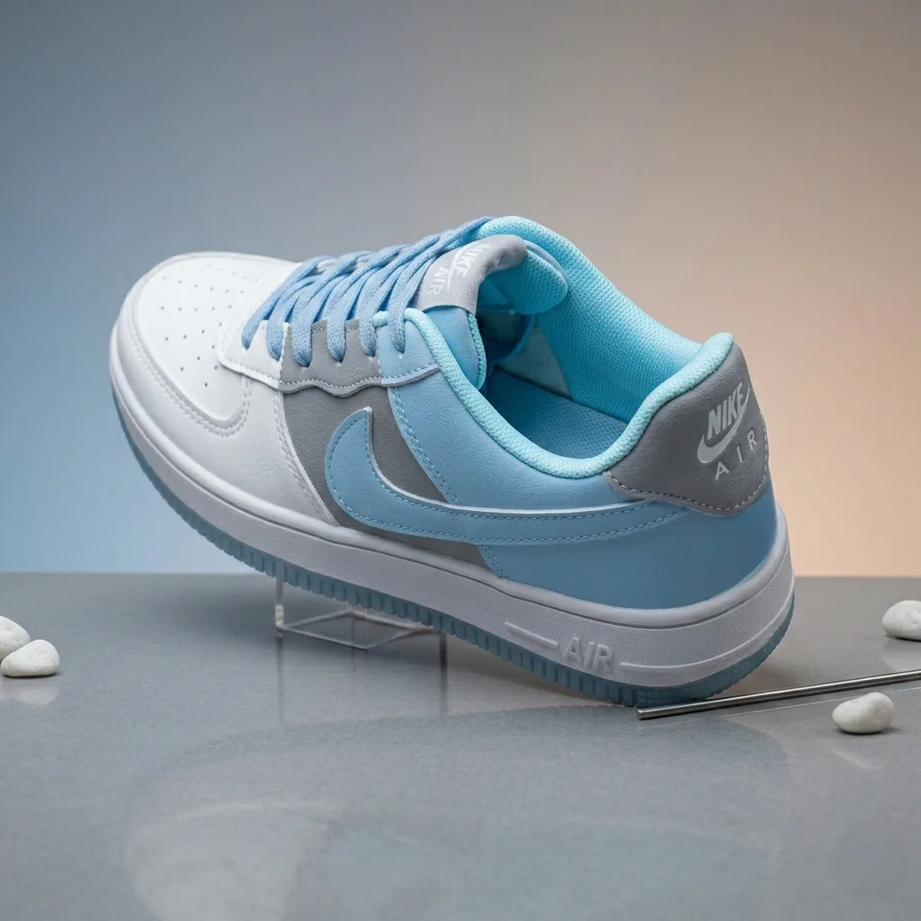 Men’s Premium White Sky Blue Sneakers