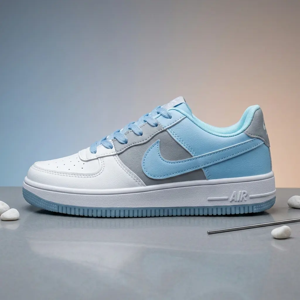 Men’s Premium White Sky Blue Sneakers