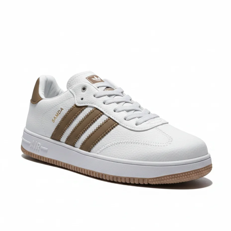 Men’s Classic White Brown Court Sneakers