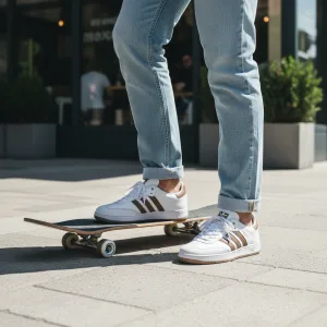 Men’s Classic White Brown Court Sneakers