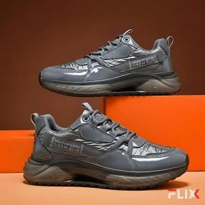 Men’s Glossy Grey Trendy Sneakers
