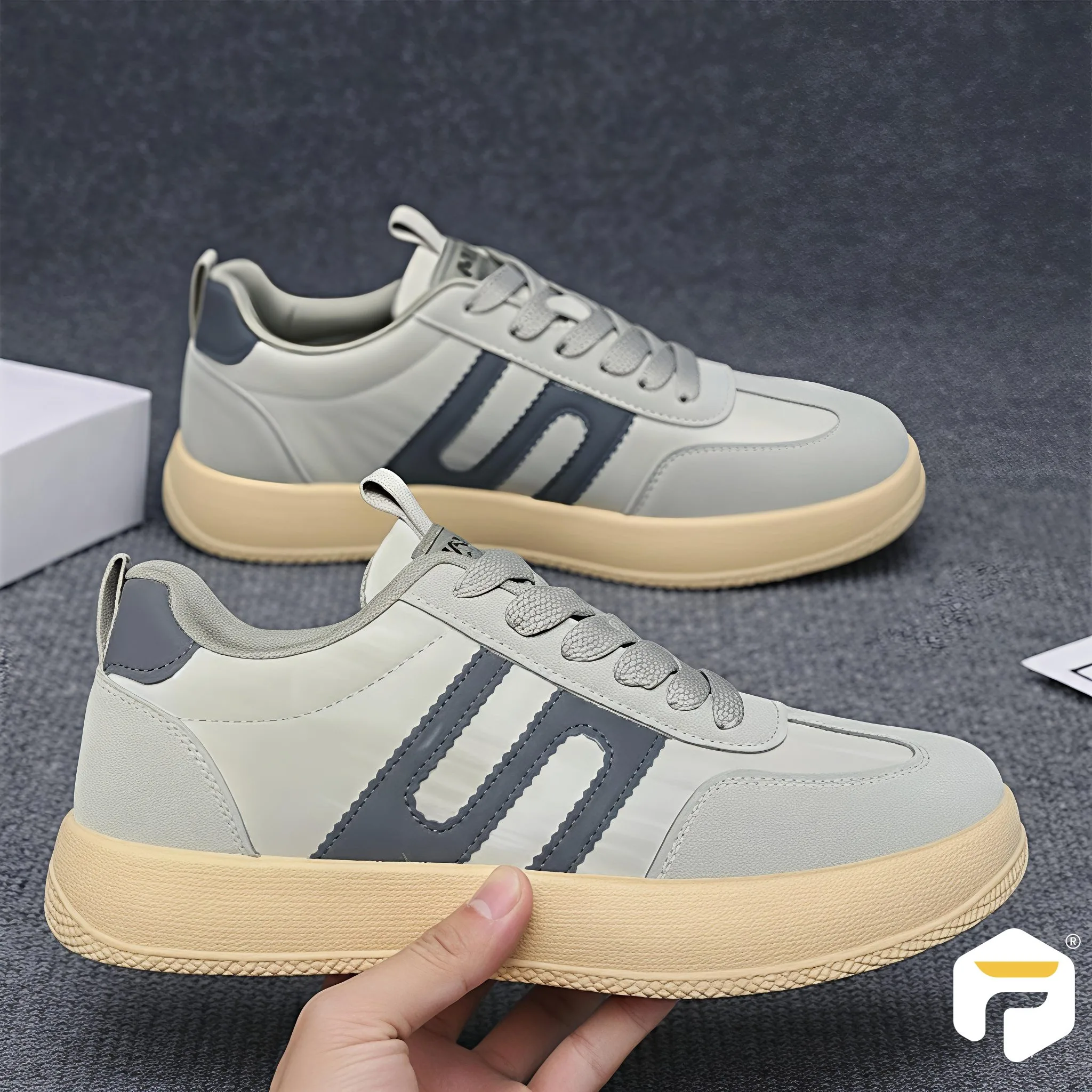 Men’s Minimalist Grey Casual Sneakers