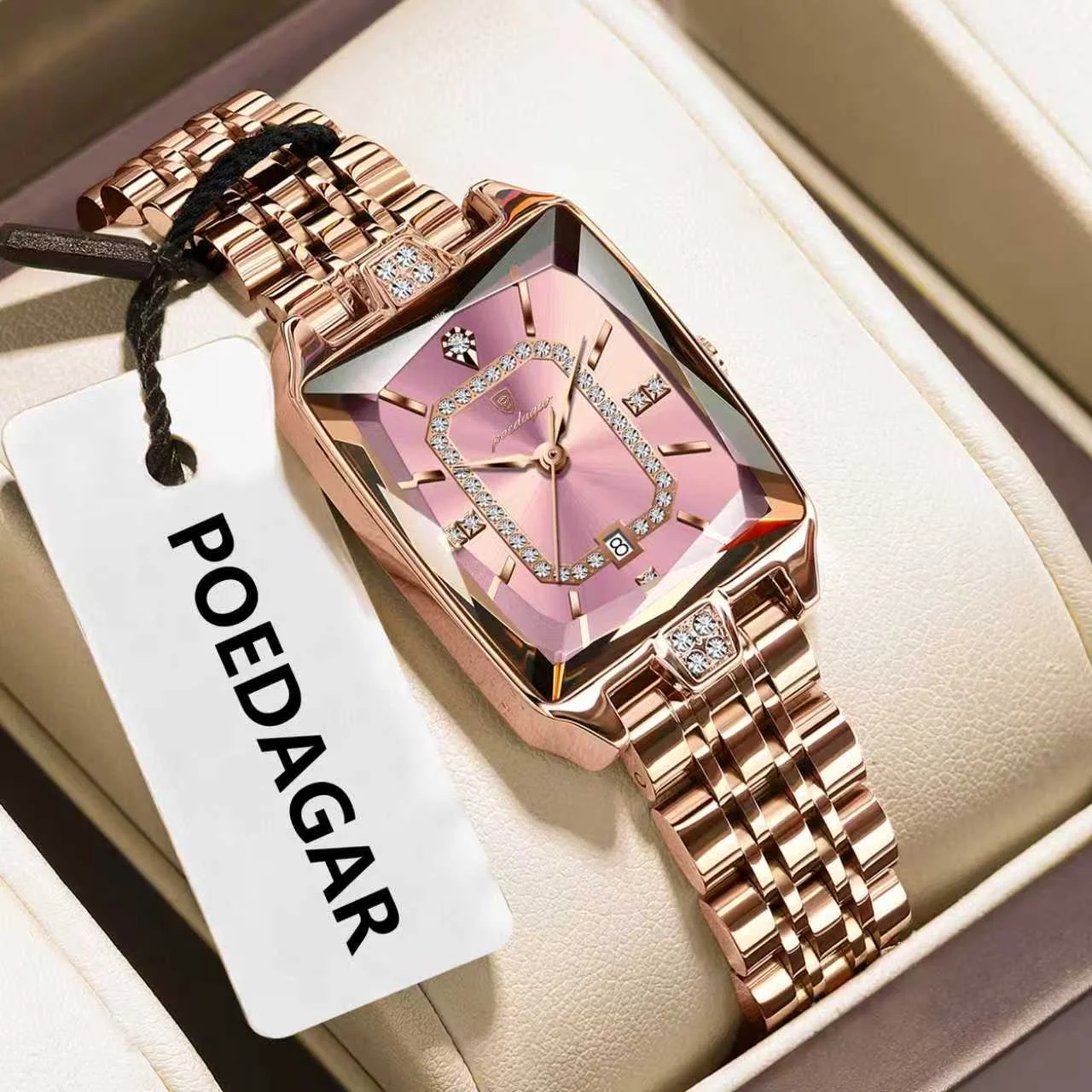 Poedagar 785 Diamond Rectangle Women's Watch
