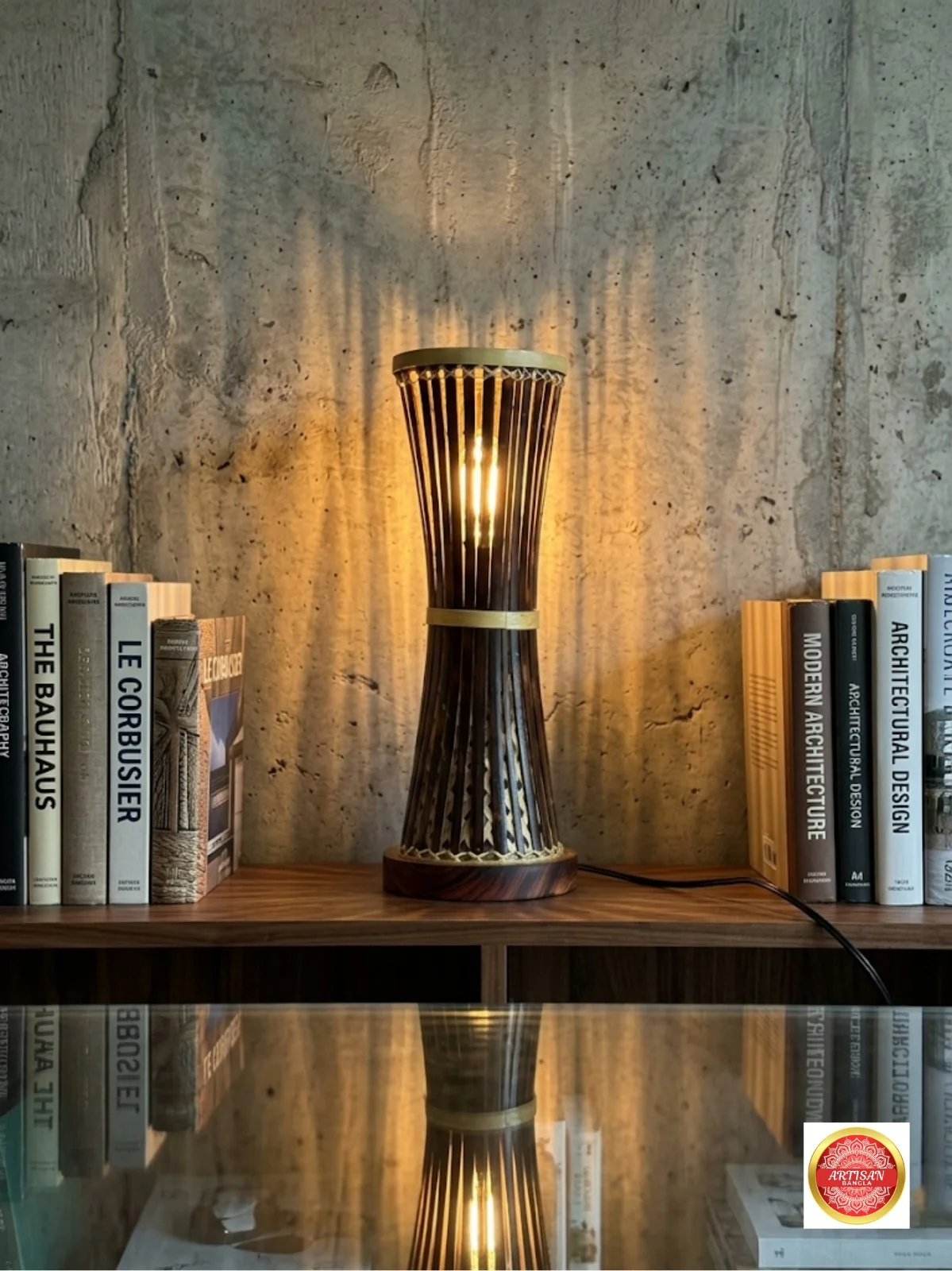 Minimalist Bamboo Lamp Shade Handwoven Light Fixture