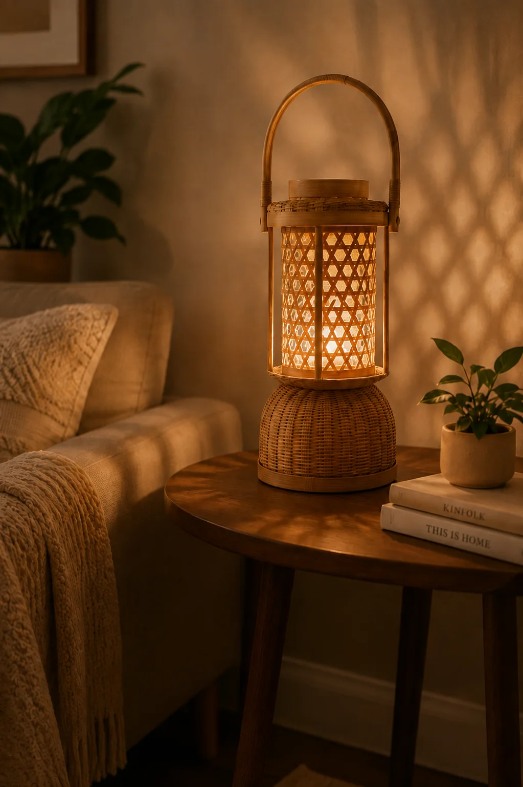 Rustic Bamboo Light Natural Rattan Lamp