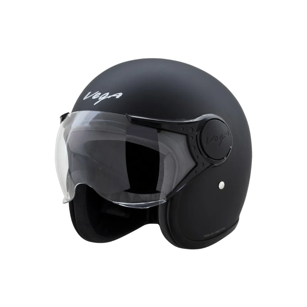 Vega Jeet Matt Black Half Face Bike Helmet