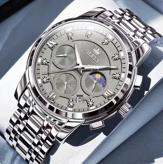 Olevs 2951 Stainless Steel Chronograph Wrist Watch For Men
