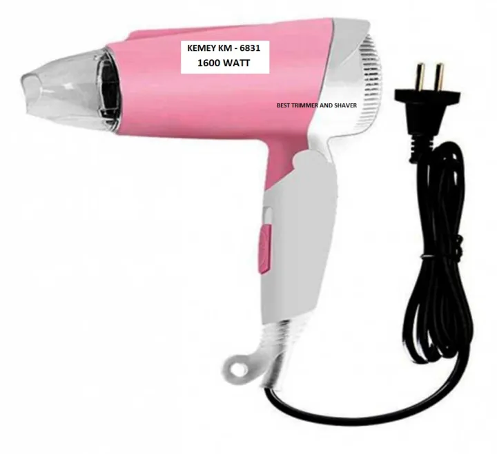 Kemey Km 6831 Professional Foldable Hot and Cool Hair Dryer 1600 watts
