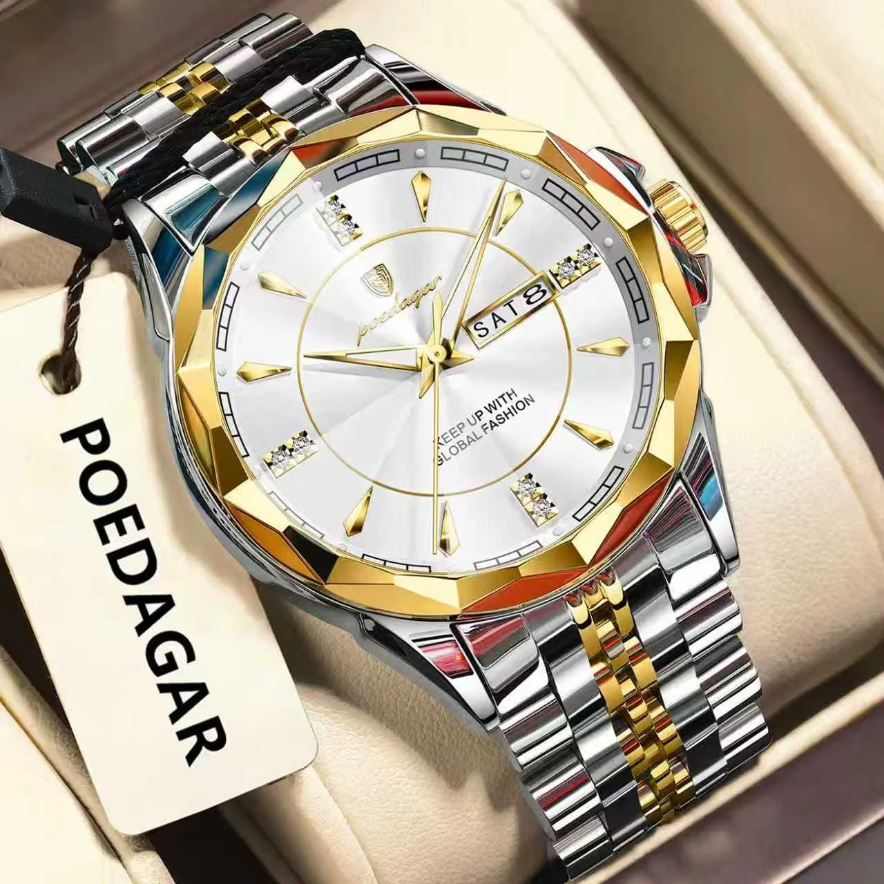 POEDAGAR 698 Luxury Quartz Stainless Steel Men's Watch