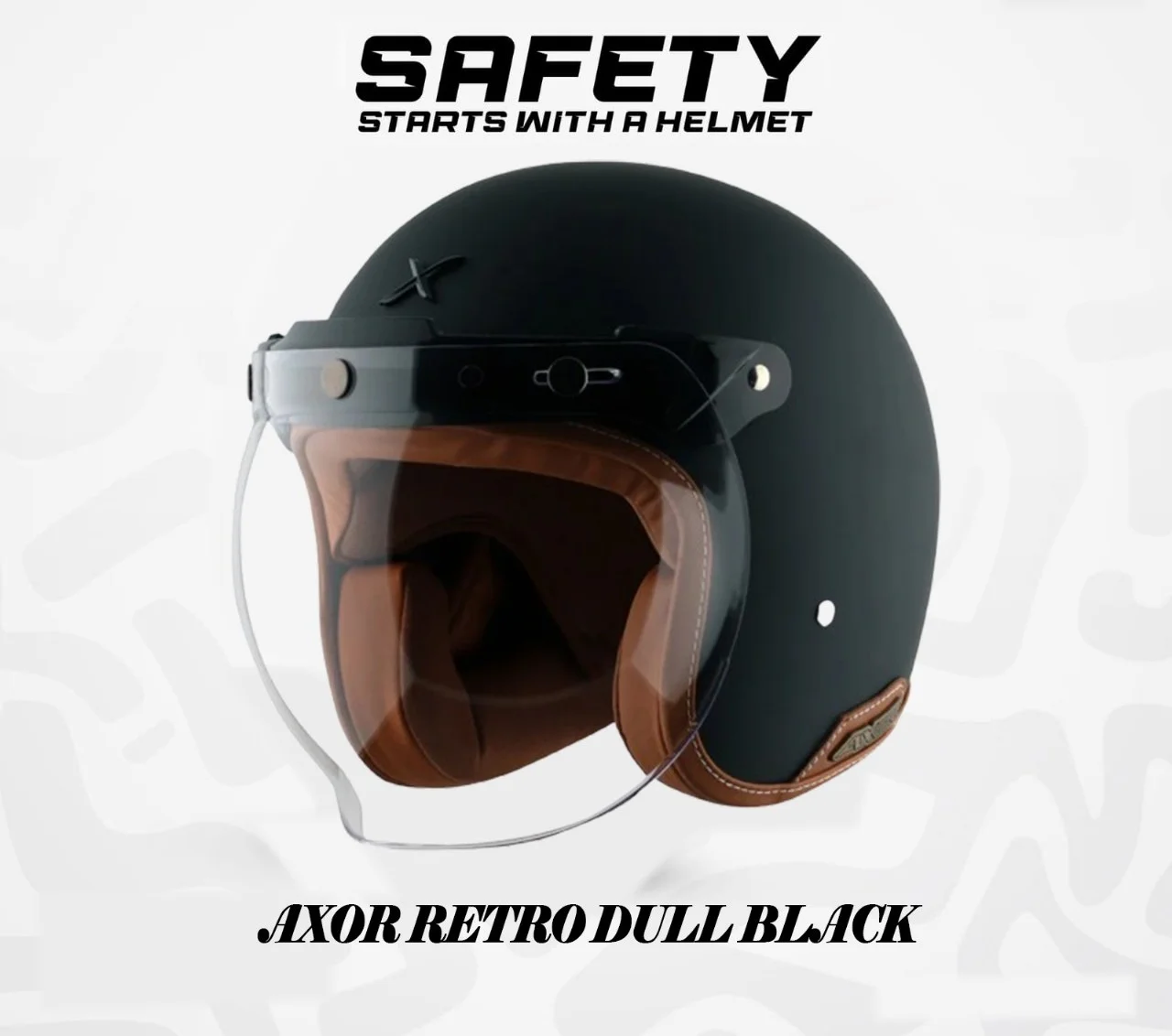 Axor Retro Dull Stilet Half Face Helmet