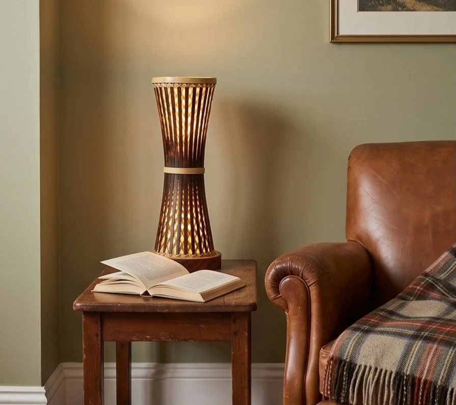 Minimalist Bamboo Lamp Shade Handwoven Light Fixture