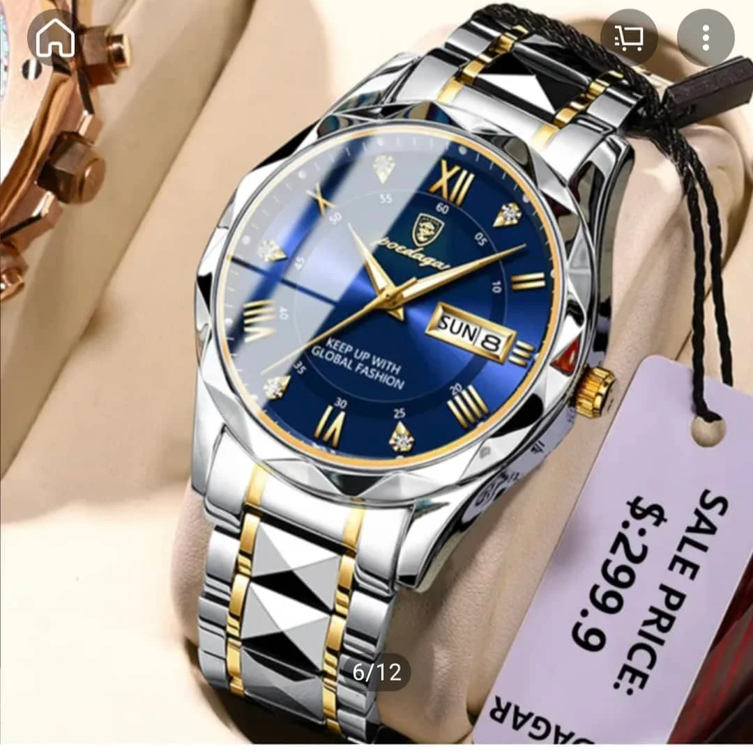 Poedagar 615 Luxury Two-Tone Stainless Steel Waterproof Men’s Watch