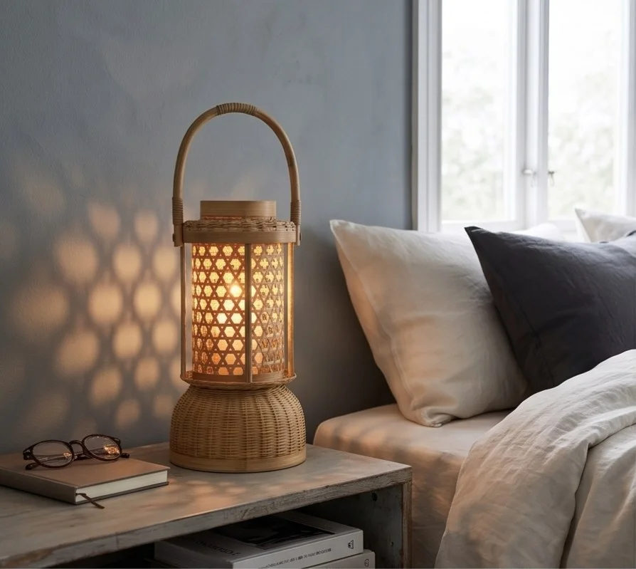 Rustic Bamboo Light Natural Rattan Lamp