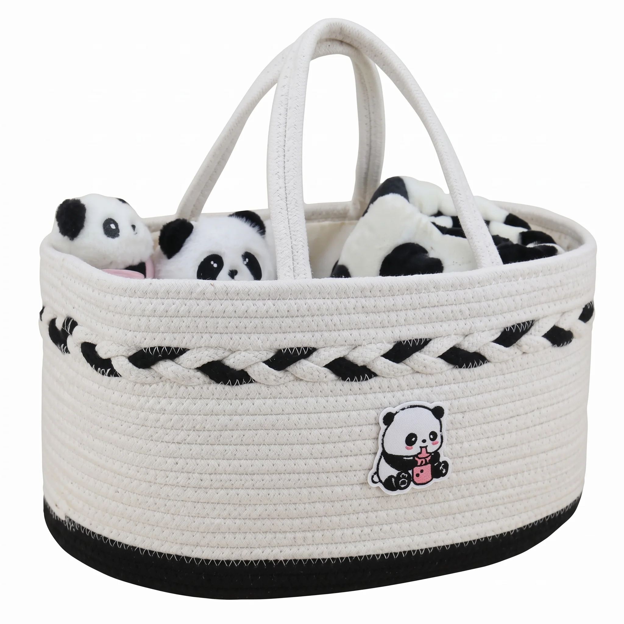 Tote Bag, Detachable Cotton Rope Woven Storage Basket