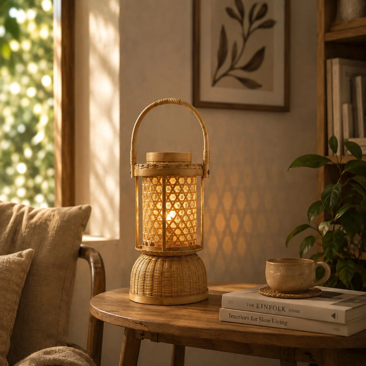 Rustic Bamboo Light Natural Rattan Lamp