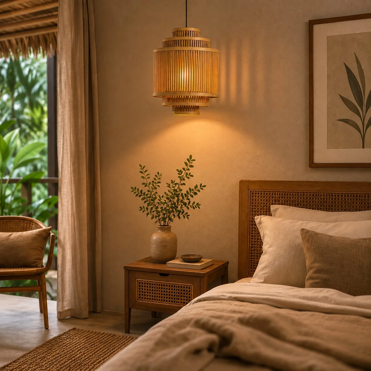 Bamboo Pendant Warm Home Lighting